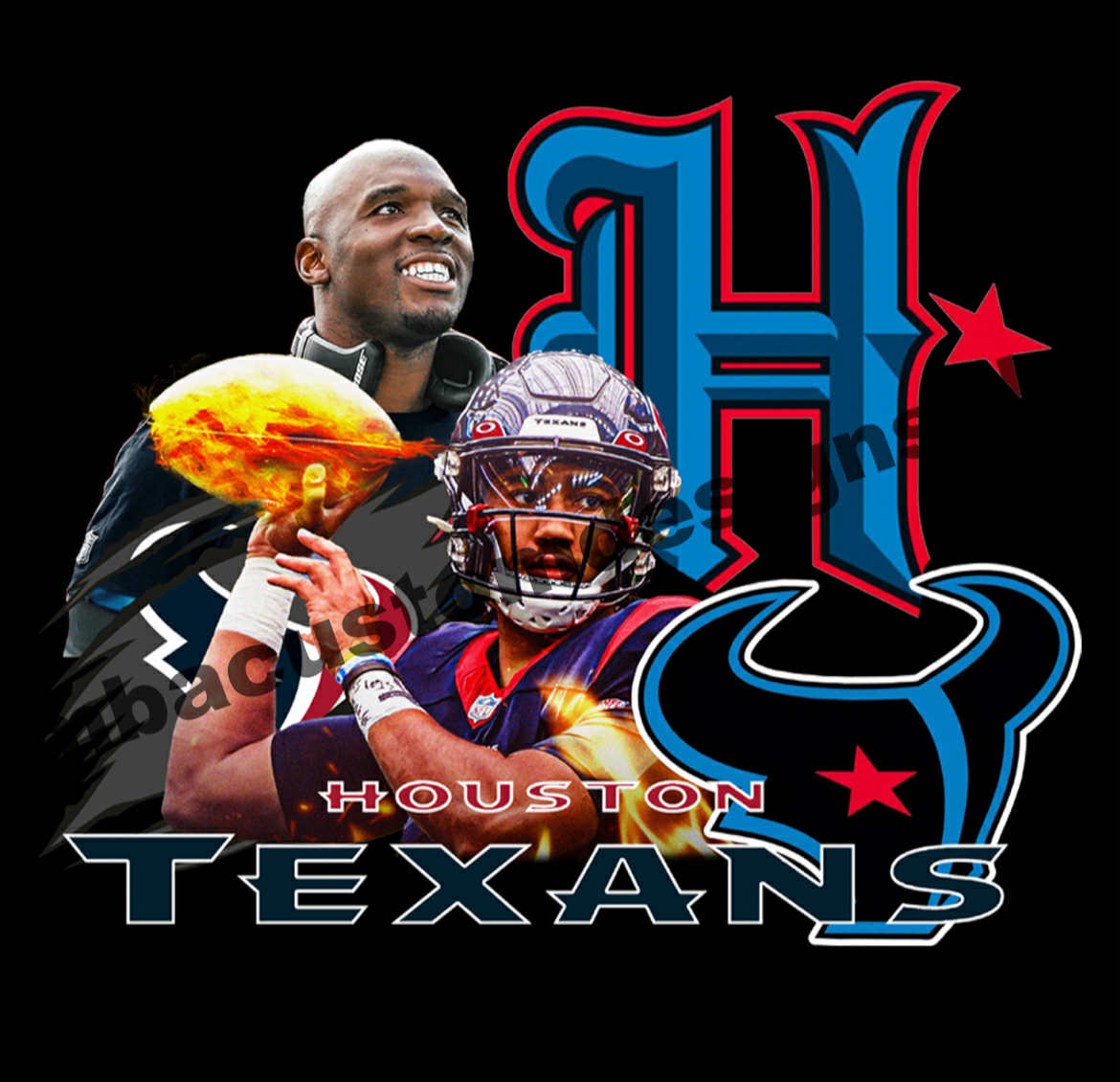 Custom dtf Texans transfer